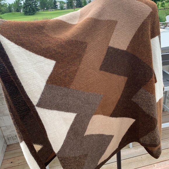 Hand Knit Lagenlook Boho Heavyweight Wool Knit Wrap Cardigan Sweater - Picture 7 of 14